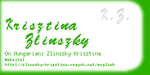 krisztina zlinszky business card